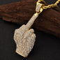 Hip Hop Fierce Shark Inlaid Zircon Pendant Charm Trend Necklace