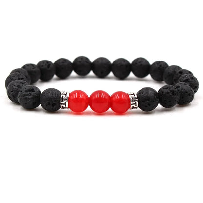 8MM Natural Stone Beaded Chain bracelets For Women Men Couple Lava Rock Healing Balance Beads Reiki Buddha Chakra Bangle Jewelry