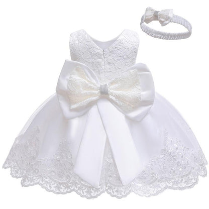 Luxury Modern Baby Girl Christmas Dress Newborn Baby Girls Bow Dresses For Baby 1st Year Birthday Party