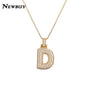 NEWBUY CZ Zirconia Crystal 26 A-Z Letters Pendant Necklace For Men Women Punk Initials Name Necklace Fashion Hip Hop Jewelry