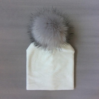 Kids Girls Solid Hat With Pompon Baby Beanie Pompom Cap Children's Accessories Design