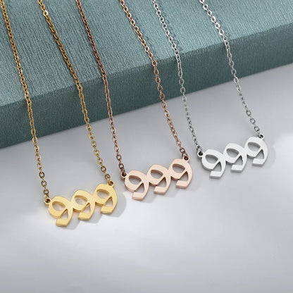 Vintage 111 444 555 666 777 888 999 Angel Number Necklace For Women Stainless Steel Chains Collar Choker Goth Aesthetic Jewelry