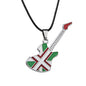 Love Music Exquisite Guitar Shaped Pendant Leather Rope Clavicle Chain Jewelry