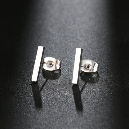 Stainless Steel Earrings Minimalist Stick Fashion Stud Earrings Classic Simple Earrings For Women 2022 Jewelry Wedding Party NEW