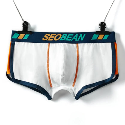SEOBEAN Shorts Men Underwear Boxers Breathable Cotton Boxer Shorts U convex Design Fashion Male Panties Underpants Homewear