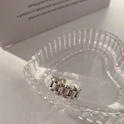 VENTFILLE 925 Sterling Silver Finger Rings New Fashion Creative Cross Hollow Chain Geometric Party Jewelry Gifts