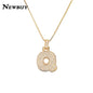 NEWBUY CZ Zirconia Crystal 26 A-Z Letters Pendant Necklace For Men Women Punk Initials Name Necklace Fashion Hip Hop Jewelry