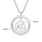 Tree of Life Name Necklace with Birthstone Name Engraved Pendant Family