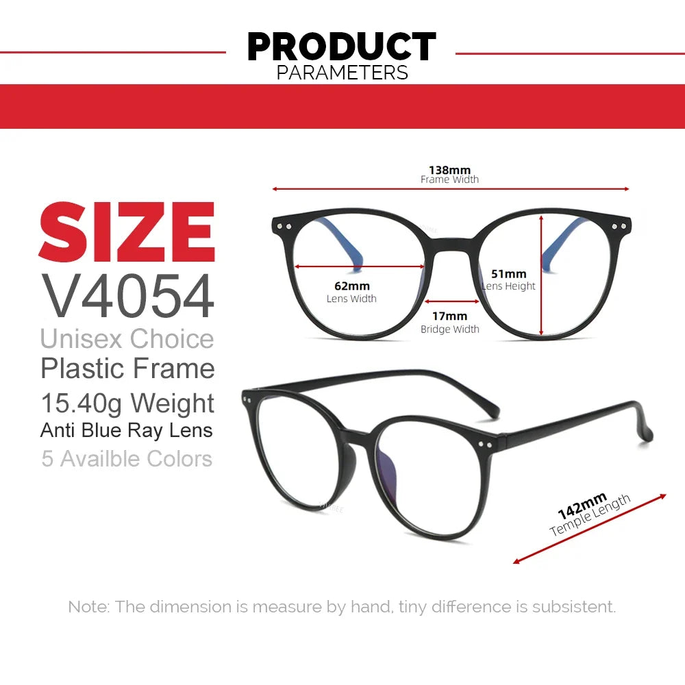 VIVIBEE Blue Light Blocking Glasses | Oversized Round Computer Eyewear for Women and Men
