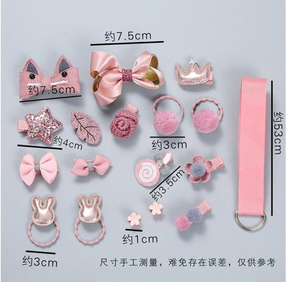 Luxury ModernBaby Girl Headband Set 18Pcs for Children's Turban Darling Bows Kids Headwear Elastic Hair Bands Clips Hairpins Sets