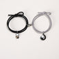 2Pcs/ Set Cartoon Magnetic Couple Bracelets with Moon Robots Pendant