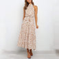 Summer Long Dress Polka Dot Casual Dresses Black Sexy Halter Strapless Sundress Vacation