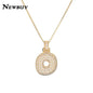 NEWBUY CZ Zirconia Crystal 26 A-Z Letters Pendant Necklace For Men Women Punk Initials Name Necklace Fashion Hip Hop Jewelry