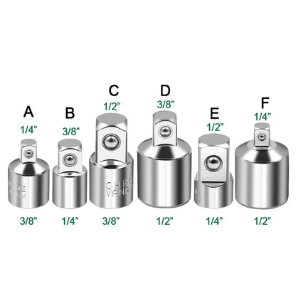 Ratchet Wrench Socket Adapter Set 1/2 to 3/8 to 1/4 | Drive Size Converter
