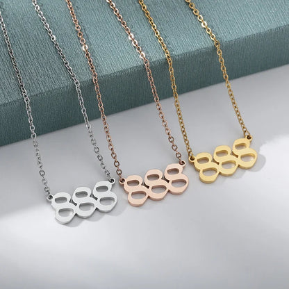 Vintage 111 444 555 666 777 888 999 Angel Number Necklace For Women Stainless Steel Chains Collar Choker Goth Aesthetic Jewelry