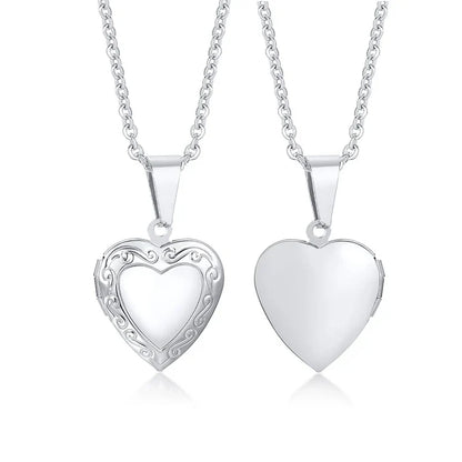 Heart Photo Locket Necklace for Women | Openable Stainless Steel Promise Jewelry
