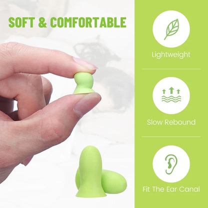 Slow Rebound Sponge Earplugs | Soft Lightweight Ear Plugs for Sleeping and Noise Reduction, Ideal for Small Ear Canals