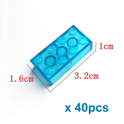 40pcs DIY Building Blocks Thick Figures Bricks 2x4 Dots | Educational Creative Toy for Kids
