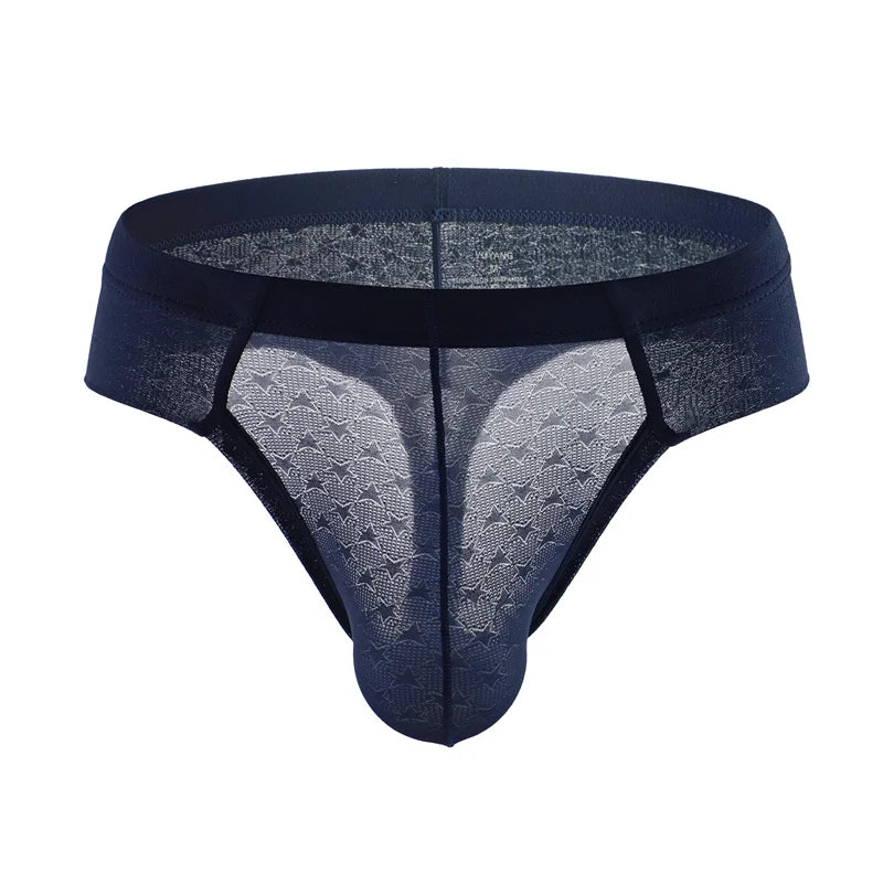 Sexy Men Briefs Ice Silk Underwear Men Low Waist Underpants Cool Breathable Briefs for Man