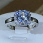 Four-Claw 925 Silver Square Zircon Engagement Ring | Classic Wedding Jewelry for Women