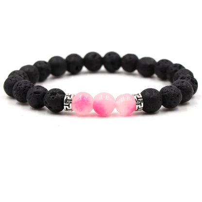 8MM Natural Stone Beaded Chain bracelets For Women Men Couple Lava Rock Healing Balance Beads Reiki Buddha Chakra Bangle Jewelry