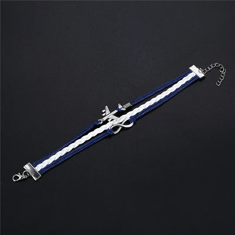 Vintage Dream Airplane Multilayer Leather Bracelet Men Women Fashion Braided Handmade Rope Wrap Bracelets & Bangles Male Gift