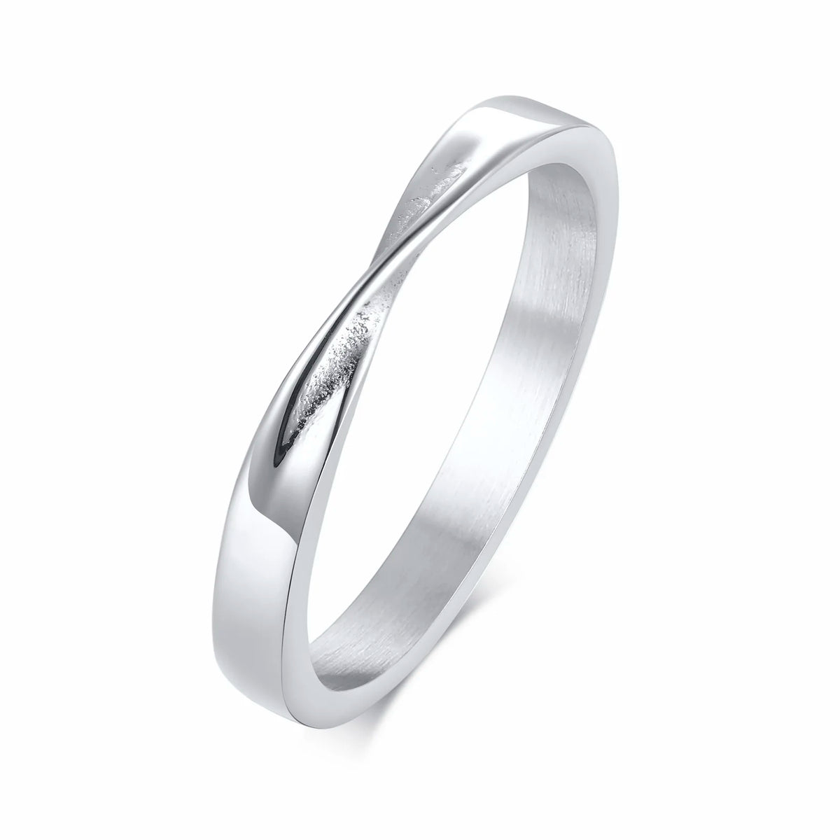 Mobius Wedding Ring for Women, Stainless Steel Dainty Endless Twist Knot, Infinity Promise Engagement Ring