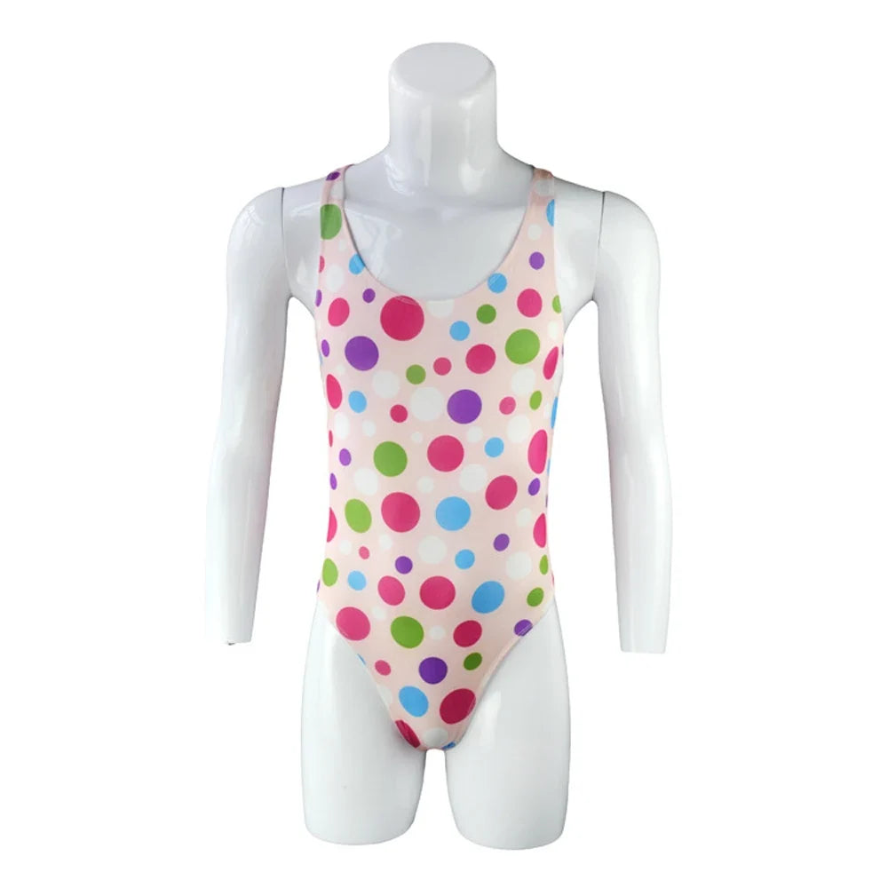 Brand Sexy mens underwear shaper print dot man bodysuit jumpsuit thongs mankini ZJH0869L