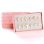 6 Pairs Vintage Stud Earrings Set for Women | Stainless Steel Snowflake Piercing