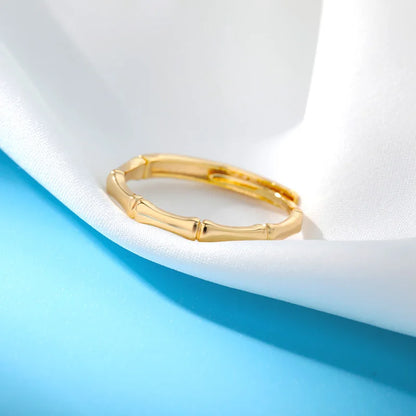 Stainless Steel Bamboo Joint Rings For Women Men Silver Color Open Adjustable Male Female Engagement Wedding Ring Jewelry