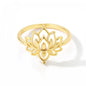 Lotus Flower Rings For Women Stainless Steel Gold Color Hollow Out Ring Fashion Wedding Party Aesthetic Jewelry Gift anillos