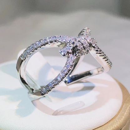 925 Sterling Silver Interwoven Figure 8 Ring | Geometric Cocktail Jewelry for Women