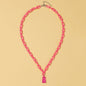 Candy Color Gummy Mini Bear Cartoon Necklace for Women Girls Birthday Jewelry Gifts