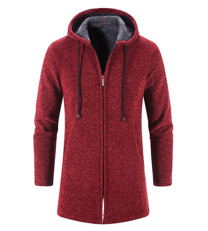 Cashmere Men's Cardigan Chenille Outer Sweater Coat Windbreaker