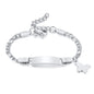Persoanlized Custom Name Heart Bracelet,Stainless Steel Figaro Chain Link Adjustable,Engraved Gift for Boy Girl