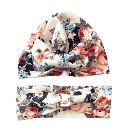 Luxury Mdoern Set 2PCS Baby and Mom Headbands Set Flower Bowknot Newborn Turban Cross-tied Mommy Headband Bow