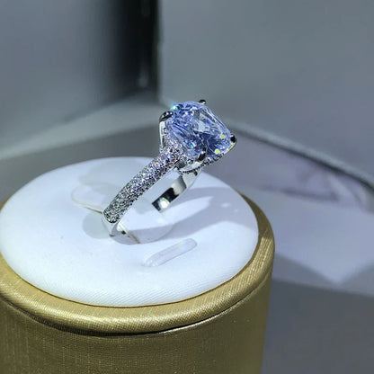 925 Silver Cubic Zirconia Square Ring | Women's Sterling Silver Wedding Jewelry