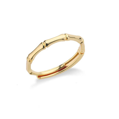 Stainless Steel Bamboo Joint Rings For Women Men Silver Color Open Adjustable Male Female Engagement Wedding Ring Jewelry