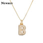NEWBUY CZ Zirconia Crystal 26 A-Z Letters Pendant Necklace For Men Women Punk Initials Name Necklace Fashion Hip Hop Jewelry