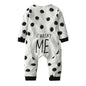 Fashion "It wasnt me " Baby Boy Girl Clothes Newborn Toddler Long-sleeved Dot jumpsuit Infant Clothing set Outfits