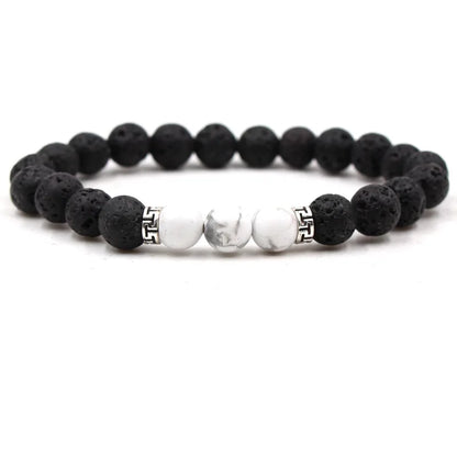 8MM Natural Stone Beaded Chain bracelets For Women Men Couple Lava Rock Healing Balance Beads Reiki Buddha Chakra Bangle Jewelry