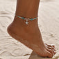 Gold Metal Shell Coconut Tree Female Anklets Barefoot Sandals Foot Summer Double Layers  Foot  Bracelets Leg Jewelry
