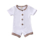 Infant Baby Boys Girls Clothes Ribbed Solid Romper Jumpsuit In Retro Deisgn For Kids
