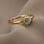 Fashion Opal Finger Rings For Women Stainless Steel Adjustable Couple Geometric Ring Handmade Aesthetic Jewelry Gift Anillos