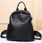 Genuine Real Cowhide Leather Backpack High Quality Women's Bag Durable Dirty Student School Bag