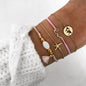 Boho Bangle For women Turtle Elephant Heart Shell Star Moon Bow Arrow Map Crystal Charm Bead Bracelet Set Bohemian Jewelry