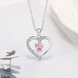 Engrave Name Heart Pendants with Customize Birthstone Necklace