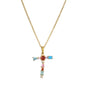 2024 New Hot Colourful Crystal AAA CZ 26 Capital Letters Pendant Necklace For Women Girl Gold Color Copper Initial Name Jewelry