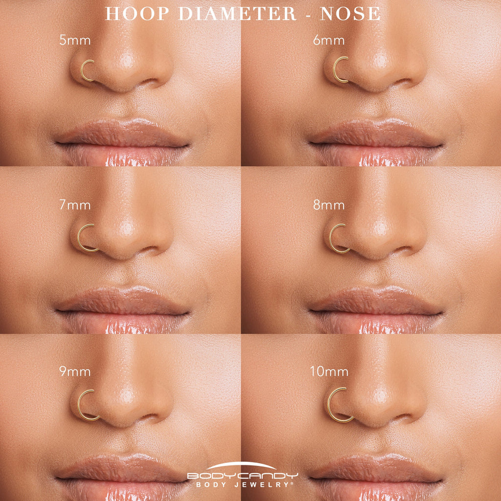 20G Rose Gold PVD Implant Grade Titanium Triple Sided Micro Gem Hinged Nose Hoop