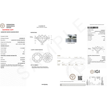 1 CT Lab Grown Pink Diamond Infinity Engagement Ring with IGI Certificate
